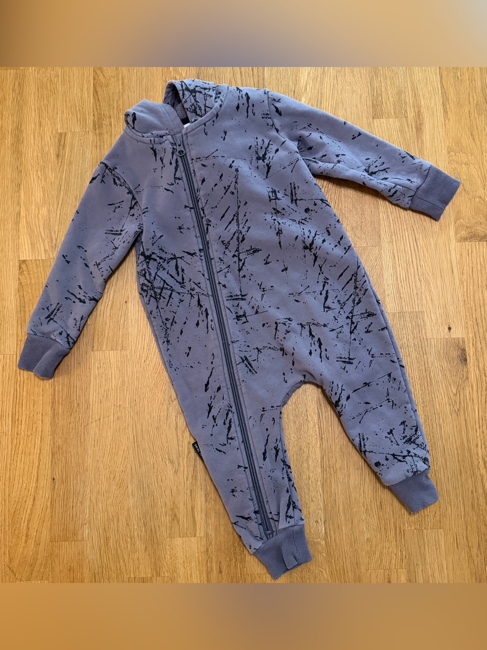 Tiny Tribe 18-24 MONTHS Gray Long Sleeve Hooded One Piece Jumpsuit